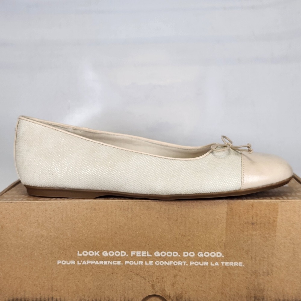 Dr Scholls Wexley Bow Off White Ballet Flat Women 9.5 19851S1100 Round Toe Shoes